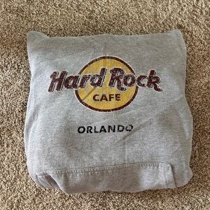 Hard Rock Cafe Red and Gray Tag Hoodie